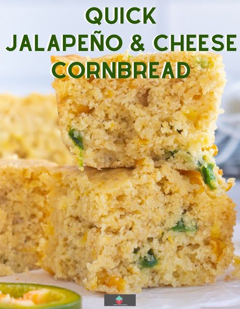 Quick Jalapeno and Cheese Cornbread. Quick Jalapeño and Cheese Cornbread is a delicious, traditional cornbread recipe loaded with jalapeños and cheddar cheese. Made from scratch recipe and so easy to make! Honey Jalapeno Cornbread, Cheddar Jalapeno Cornbread, Traditional Cornbread Recipe, Jalapeno Cornbread Recipe, Jalapeño Cornbread Recipe, Cheese Cornbread, Mexican Cornbread Recipe, Jalapeno Cheddar Cornbread, Delicious Cornbread