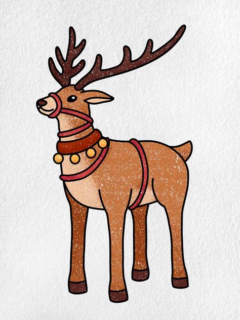 Want to find out how to design a Christmas reindeer drawing easy? How To Draw A Reindeer, Christmas Things To Draw Easy, Reindeer Drawing Easy, Christmas Reindeer Drawing, Easy Reindeer Drawing, Reindeer Doodle, Simple Christmas Drawings, Reindeer In Here, Cowboy Drawings