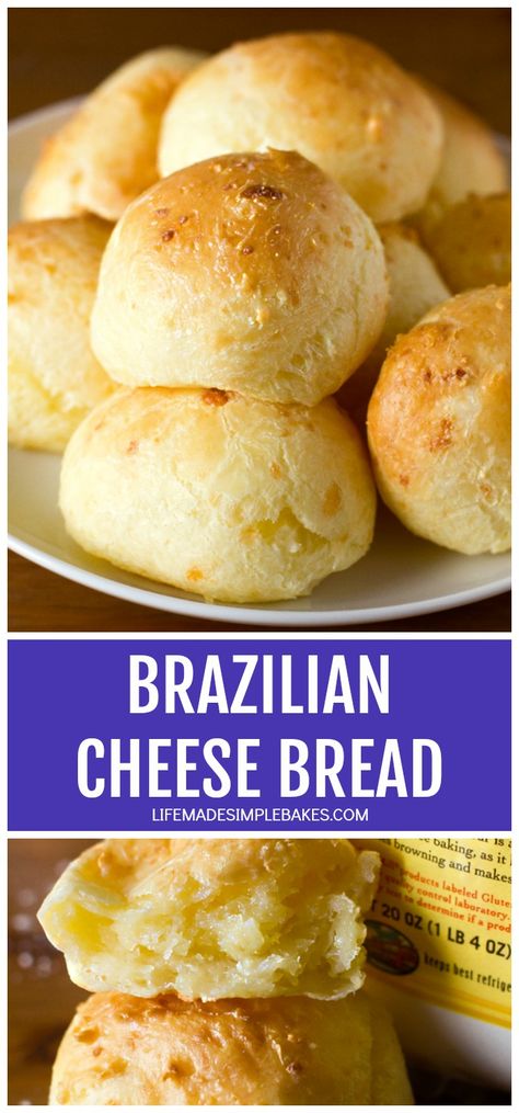 Pão de queijo, also known as Brazilian cheese bread, is a savory pastry from Brazil. It is soft and delicious and best served straight from the oven.  #paodequijo #cheesebread #brazilian #bread #cheese Easy Brazilian Cheese Bread, Dainty Bite Brazilian Cheese Bread, Brazillian Cheese Bread Recipe, Brazil Cheese Bread, Brazilian Bread, Brazillian Cheese Bread, Brazilian Cheese Bread Recipe, Brazilian Cheese Bread, Cheese Bread Recipe