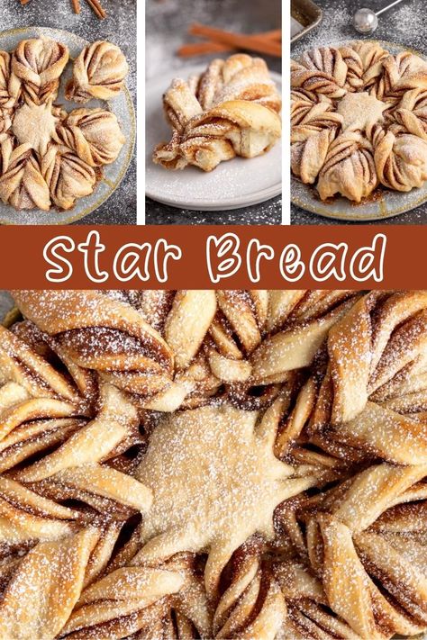 Christmas Star Bread, Snowflake Bread, Cinnamon Star Bread, Christmas Fare, Cinnamon Christmas, Bread Yeast, Star Bread, Stay At Home Chef, Cinnamon Roll Dough