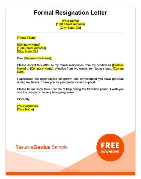 A sample formal two weeks notice resignation letter Resignation Letter Sample Simple, 2 Week Notice Letter Simple, Resign Letter, Immediate Resignation Letter, Two Weeks Notice Letter, Formal Resignation Letter Sample, 2 Week Notice Letter, Resign Letter Format, Retirement Letter