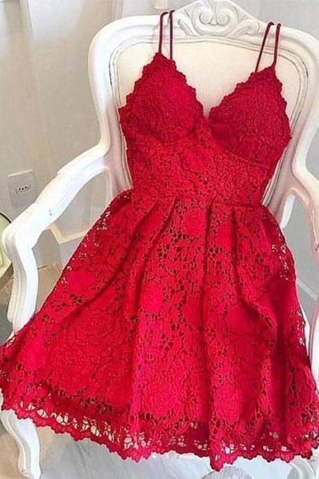 Red Lace Prom Dress, Cute V, Mini Prom Dresses, Mini Homecoming Dresses, Cheap Homecoming Dresses, Red Homecoming Dresses, Red Cocktail, Graduation Dresses, Lace Prom Dress