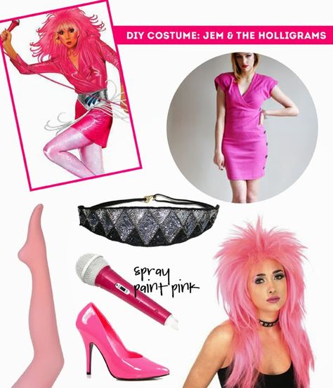 jem and the holligrams halloween costume / The Sweet Escape Jem And The Holograms Costume, 80s Quiz, Jem Costume, Halloween Hologram, Cartoon Barbie, Creative Halloween Costume Ideas, The Sweet Escape, Happy Halloweenie, Diy Cosplay