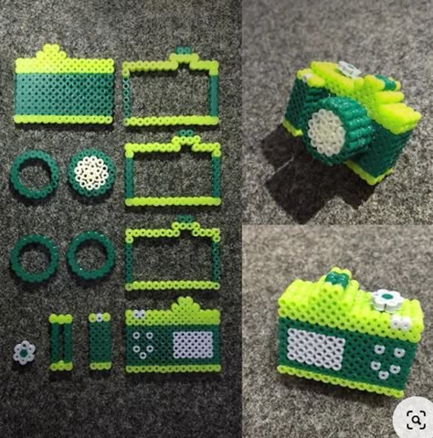 Perler Camera, Perler Bead Ideas, Perler 3d, فنسنت فان جوخ, Melty Bead Designs, Melt Beads Patterns, Hamma Beads Ideas, Easy Perler Bead Patterns, 3d Camera