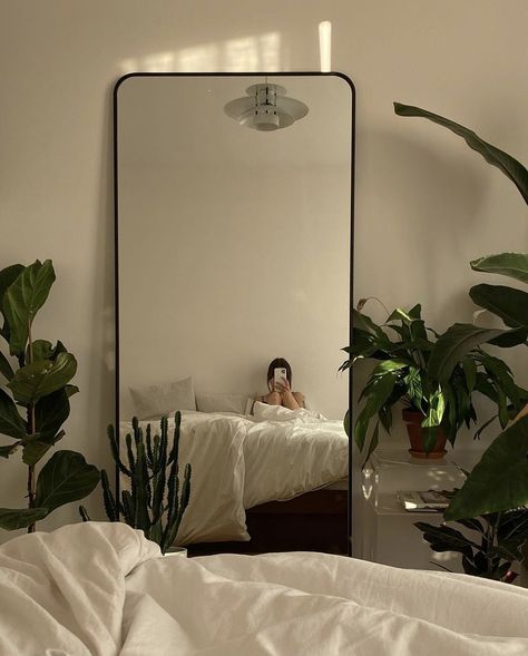 Big Mirror Aesthetic, Lifestyle Content Creator, Sage Green Bedroom, Lifestyle Content, Pinterest Room Decor, Redecorate Bedroom, Minimalist Room, Dream Room Inspiration, Room Makeover Bedroom