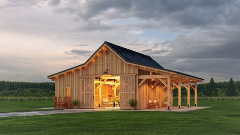 Timberlyne | Daisy - 40'x36' Barn For Tractor, Out Building Ideas, Barn Building Ideas, Farm Barn Ideas, Barn Landscaping Ideas, Farm Shop Buildings, Barn Ideas Buildings, Party Barn Ideas, Horse Barns Ideas