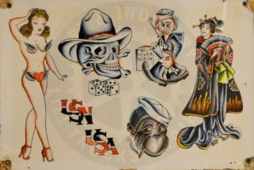 Ralph Johnstone Tattoo Flash, Ralph Johnstone, Dan Higgs, Classic Tattoo Flash, Flash Painting, Bert Grimm, Antique Tattoo, Trad Flash, Old School Ink