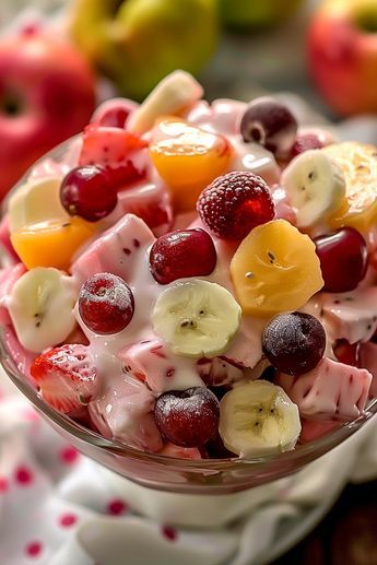 Strawberry Fruit Salad Recipe, Brunch Recipes Fruit, Classic Fruit Salad, Fruit Salad For Christmas Brunch, Xmas Fruit Salad, Breakfast Fruit Salad Brunch Recipes, Fruit Salad Recipe Cool Whip, Simple Fruit Salad Recipe, Breakfast Fruit Ideas