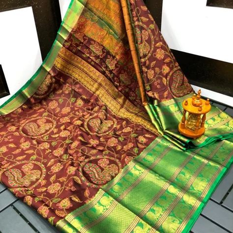 Narayana Peta Kalamkari Printed Cotton Sarees Saree Details --------------------- Saree Length : 6.30 meters Blouse : Pallu Color Plain Blouse (80points) Fabric : Pure Uppada Pattu Weight : 550 Grams Shop Address Saradhi Handlooms https://maps.app.goo.gl/cmZzKp8fXBygb4DF9 Instagram https://www.instagram.com/uppadasilksaree?igsh=Z2toeTI5NmthbWRo Facebook https://www.facebook.com/uppadasilksareess?mibextid=ZbWKwL Whatsapp 7095777142 For Enq & Orders #saree #uppada #pattusarees #sareel... Uppada Pattu Sarees, Color Plain, Plain Blouse, Latest Sarees, Cotton Sarees, Cotton Saree, Peta, Silk Sarees, Printed Cotton