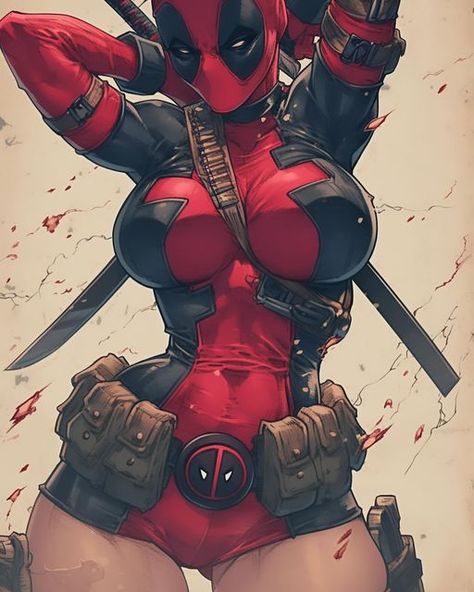 Joe Rus Sketchbook on Instagram: "Lady Deadpool by @joerussketchbook   - Please follow for more interesting content  — Let me know what you think in the comments  #midjourney #midjourneyart #midjourneyai #midjourneycommunity #ai #aiart #artdaily#aigeneratedart #aiartcommunity #comicart #aicomic #conceptart #artcommunity #comicartcommunity #superheros #supervillains" Wolverine Cartoon, Deadpool Halloween, Deadpool Cartoon, Deadpool Hd Wallpaper, Superhero Sketches, Deadpool Pictures, Batgirl Art, Female Comic Characters, Deadpool Cosplay