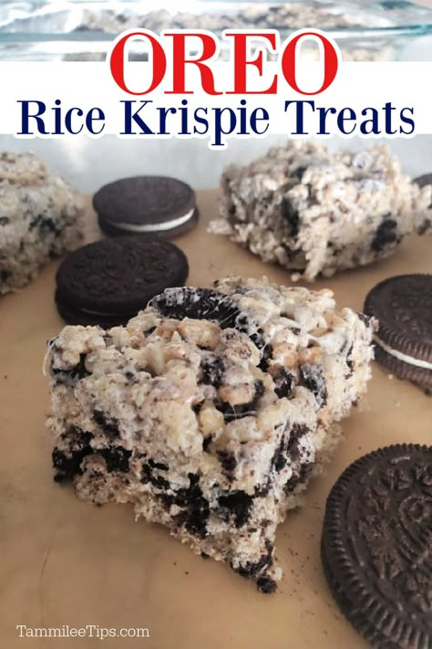 Rice Krispie Donuts Treats, Oreo Cookie Rice Krispie Treats, How To Make The Best Rice Krispie Treats, Rice Krispie Oreo Treats, Cookies And Cream Rice Crispy Treats, Good Rice Krispie Treats, Ride Krispie Treats Recipe, Rice Krispie Treats With A Twist, Different Rice Krispie Treats Recipe