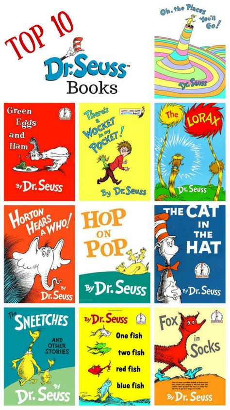 Top 10 Dr Suess Books Dr Suess Books Covers, Dr. Suess Books, Dr. Seuss Books, Dr. Suess, Dr Suess Characters, Dr Seuss Posters, Seuss Cupcakes, Dr Seuss Preschool, Dr Seuss Characters