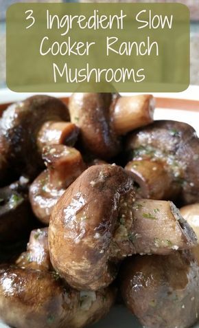 Mushrooms Crockpot Recipes, Butter Mushroom Recipes, Mushrooms In Crockpot, Mushroom Recipes Crockpot, Ranch Mushrooms, Ranch Salad, Stick Butter, 3 Ingredient Recipes, Dish Rag