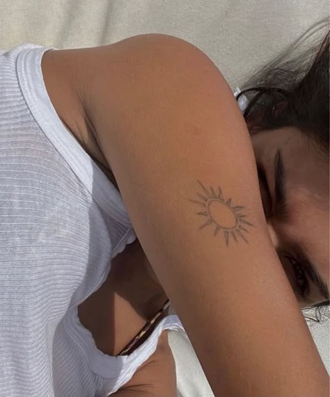 Earthy Tattoos, Handpoke Tattoo, Petite Tattoos, Sun Tattoos, Cute Little Tattoos, Classy Tattoos, Discreet Tattoos, Sun Tattoo, Dainty Tattoos