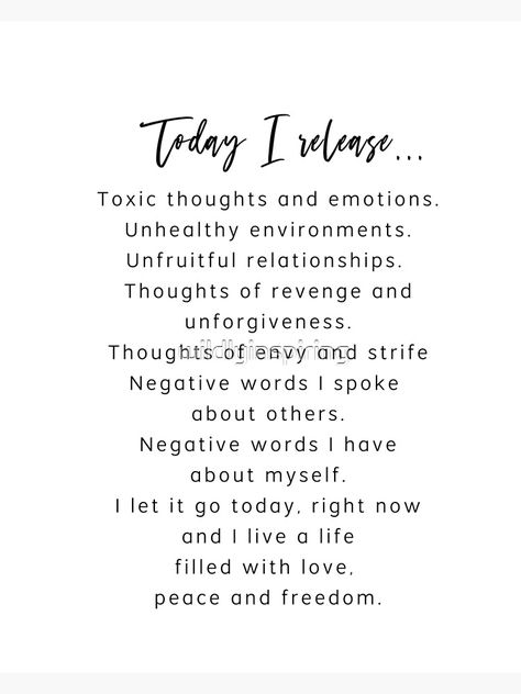 Affirmation For Today, Release Negativity Affirmations, Quotes About Release, Release Negative Thoughts Affirmations, Releasing Quotes, I Release Affirmations, Positive Quotes For Today, Release Affirmations, Releasing Affirmations