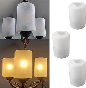 Bubble glass lamp Shade, 3 Packs seeded glass shade replacement Frosted white cylinder for pendant light fixture table lamps chandelier 1" 5/8 fitter Fixture Table, Glass Lamp Shade, Seeded Glass, Bubble Glass, Pendant Chandelier, Glass Lamp, Light Fixture, Table Lamps, Glass Shades