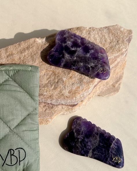 Gua Sha is our not-so-secret answer for Brighter Complexion, more even + Lifted Skin ✨️ It's our favorite way to Relieve Facial Tension from Everyday Stress 😇 Our Gua Sha stones are crafted from 100% Real Authentic crystals without any synthetic colors or fillers.🩵 Available in 4 distinct shapes and sizes, we offer 2 types of crystals: ⭐️YBP Rose Quartz Gua Sha for Acne, Inflammation, Migraines, Dark Circles and Allergies. ⭐️YBP Amethyst Gua Sha for Dull, Dry and Tired Looking Skin. Each... Types Of Crystals, Gua Sha, Migraine, Dark Circles, Allergies, Rose Quartz, Amethyst, Skin, Crystals