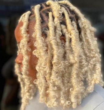 Butterfly Locs Short Blonde, Short Blonde Butterfly Locs, Platinum Blonde Butterfly Locs, Blonde Butterfly Locs Black Women, Blonde Butterfly Locks, Butterfly Locs With Color Blonde, Short Blonde Faux Locs, Blond Butterfly Locs, 613 Butterfly Locs