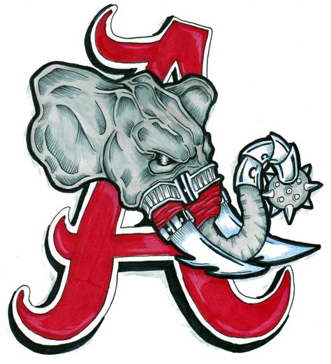 Alabama Tattoo Ideas, Football Drawings, Alabama Tattoos, Adidas Logo Art, Alabama Crimson Tide Football Wallpaper, Alabama Wreaths, Alabama Football Team, Alabama Elephant, Tide Logo