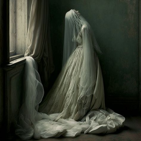 Ghostly Woman, Ghost Woman, Ethereal Aesthetic Dark, White Lady Ghost, Victorian Vampire, Gothic Aesthetic, Creepy Art, Dark Photography, Victorian Gothic