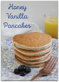 Honey Vanilla Pancakes #BetterYourBake Honey Pancakes Recipe, Pancake Flavor Ideas, Colorado Recipes, Pancake Ideas, Kid Cooking, Honey Pancakes, Recipe Using Honey, Vanilla Pancakes, Flavored Pancakes