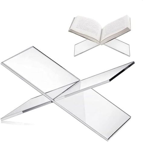 Amazon.com : Clear Acrylic Book Holder, Large Open Book Display Stand for Cookbook Art Book Bible Textbook Magazine, 2-Piece Reading Book Stand for Coffee Table, Desk, Kitchen Counter, 6" x 11" x 6" (Regular) : Office Products Open Book Display, Book Display Stand, Desk Kitchen, Book Holder, Coffee Table Desk, Book Stand, Book Holders, Book Stands, Acrylic Display