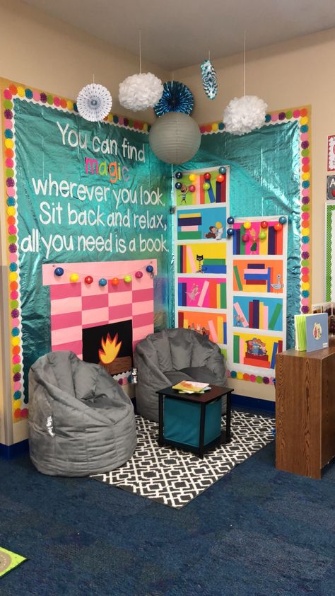 Reading Corner Classroom, Classroom Goals, Cozy Reading Corners, Elementary Classroom Decor, Future Teacher, Reading Classroom, Classroom Library, New Classroom, Classroom Design