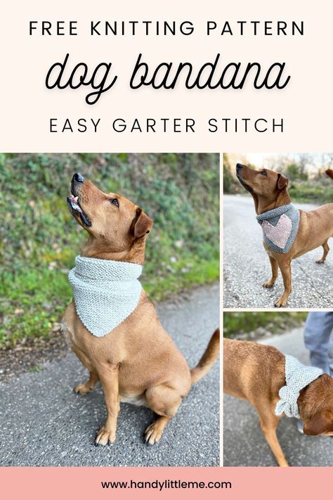 Knit Dog Collar, Knitted Dog Accessories, Dog Bandana Knitting Pattern, Knitted Dog Bandana Free Pattern, Bandana Knitting Pattern, Crochet Dog Scarf, Crochet Dog Bandana, Dog Scarf Crochet, Knitting Patterns For Dogs