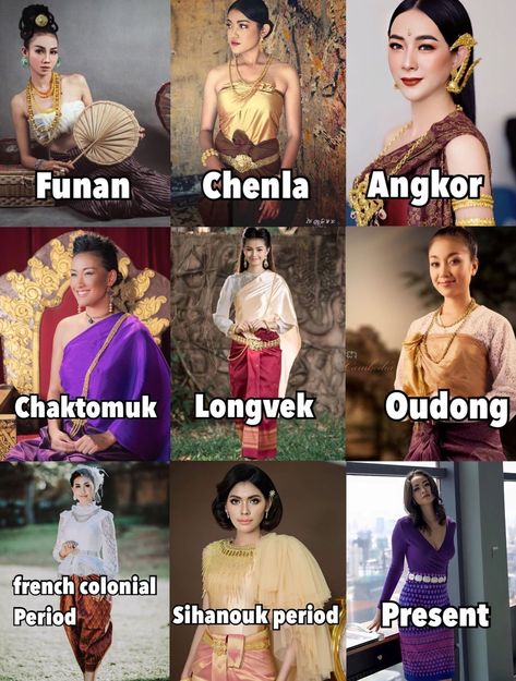 South East Asian People, Cambodia Clothes, Cambodia Clothing, Cambodia Culture, Cambodian Clothes, Traditional Asian Clothing, Thailand Dress, Khmer Art, Asian Clothing