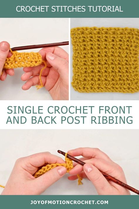 The single crochet front and back post ribbing is a great way to add unique texture and look to your crochet project. This crochet tutorial will provide all the information and instructions needed to understand this technique as well as how to master it. We’ll cover topics such as materials needed, types of crochet ribbing stitches, abbreviation glossary and more. So grab your yarn, crochet hooks and let’s get started on mastering single crochet front and back post ribbing today! Crochet Stitch Types, Front Post Single Crochet, Ribbed Single Crochet, How To Make Ribbing In Crochet, Single Crochet Ribbing, Modified Single Crochet Stitch, Single Crochet Stitch Back Loop, Crochet For Dummies, Crochet Chain