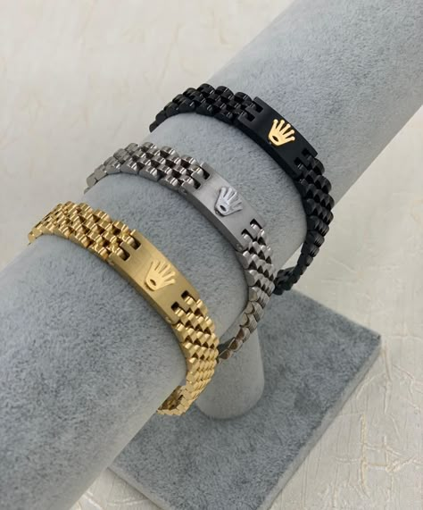 Breslet For Men, Cartier Mens Bracelet, Gold Bracelet For Men, Mens Bracelet Gold Jewelry, Latest Ring Designs, Man Gold Bracelet Design, Rolex Bracelet, Stylish Watches Men, Trendy Watches