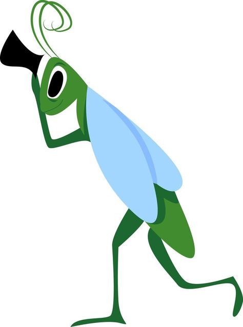 Grasshopper, illustration, vector on white background. Grasshopper And Ant, Grasshopper Illustration, Grasshopper Art, Only Background, Cartoon Clip, Grasshoppers, Background Background, Environment Design, Cartoon Clip Art