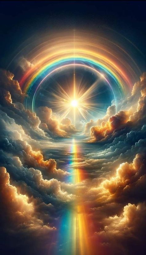 Rainbow In Sky, Rainbow Wallpaper Backgrounds, Sun And Rainbow, Whatsapp Wallpaper Cute, Rainbow Clouds, Heaven Art, मोबाइल वॉलपेपर, Beautiful Art Pictures, Rainbow Wallpaper