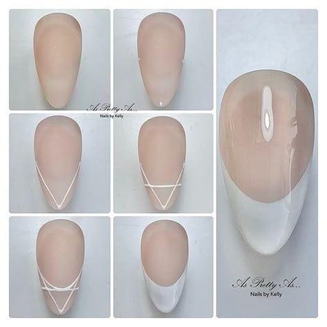 Modern French Tip, Nail Length And Shape, Nail Art Ideas For Summer, Art Ideas For Summer, Manicure Steps, Gel Paint, Beauty Hacks Nails, Nail Drawing, Draw Two