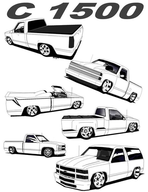 Truck Outline Tattoo, Silverado Truck Drawing, Chevy Truck Drawing, Car Line Drawing, Gmc Truck Drawing, Chevy Truck Outline, Tahoe Car, Truck Outline, Blue Mountain State