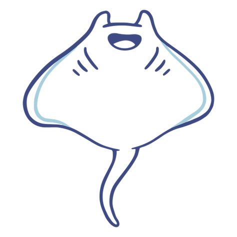 Smiling stingray stroke PNG Design Stingray Character Design, Cute Stingray Drawing, Cartoon Stingray, Aquatic Character, Stingray Drawing, Easy Animal Drawings, Creatures Art, Content Design, Contents Design