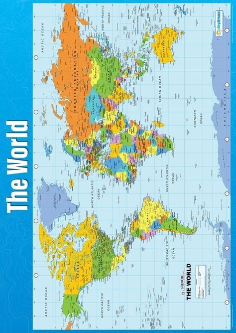 The Map Of The World, Full World Map, Free Printable World Map, World Geography Map, Geography Facts, Printable World Map, World Map Continents, Geography Classroom, Basic Geography