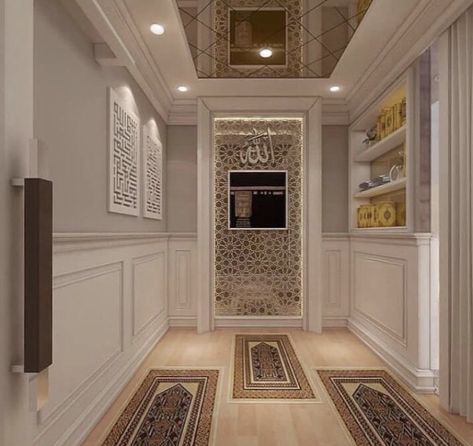 Ibadat Room, Muslim Prayer Room Ideas, Islamic Interior Design, Prayer Room Ideas, Mosque Design, Prayer Corner, Islamic Decor, Prayer Room, Dream Rooms