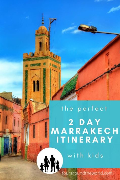 Plan the perfect 2 days in Marrakech with kids, taking in the highlights of this vibrant family-friendly Moroccan city, with this family-friendly Marrakech itinerary. From accommodation to getting around, and the must-see attractions in this beautiful part of Morocco. Discover the rich culture and incredible architecture in Marrakesh as you remark on a family holiday you will all remember. Marrakech Itinerary, Moroccan City, Morocco Beach, Morocco Itinerary, Incredible Architecture, Family Travel Hacks, Visit Morocco, City Family, Travel Inspiration Destinations