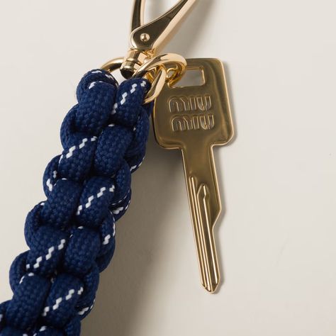 Baltic Blue Cord And Nylon Trick | Miu Miu Miu Miu Keychain Diy, Miu Miu Keychain, Prada 2005, Timeless Shoes, Pink Holiday, Diy Keychain, Colour Tint, Cool Diy Projects, Fun Diy