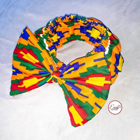 Headband Head Gear For Kids, Ankara Headband, African Fabric Accessories, Ankara Accessories, Fascinator Hats Diy, African Hair Wrap, Scrunchie Styles, Hair Wrap Scarf, African Print Dress Designs