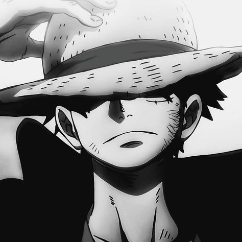 Luffy Pfp Black And White, Anime Icon Black And White, Dark Luffy, One Piece Pfp Manga, Luffy Pfp Manga, Luffy Dark, Luffy Black And White, Anime Pfp Black And White, One Piece Manga Icons