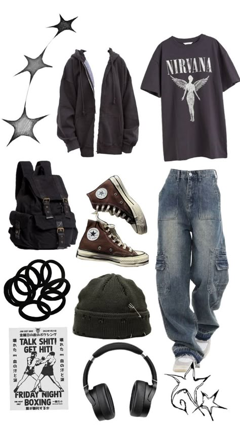 Baggy Tomboy Style, 2000s Grunge Male, Emo Fits 2000s Men, Boy Styles Outfits, Fall Outfit Inspo Aesthetic Men, Grunge 1990s Style, Light Grunge Outfits Men, Emo Outfits Male 2000s, Men Outfit Collage