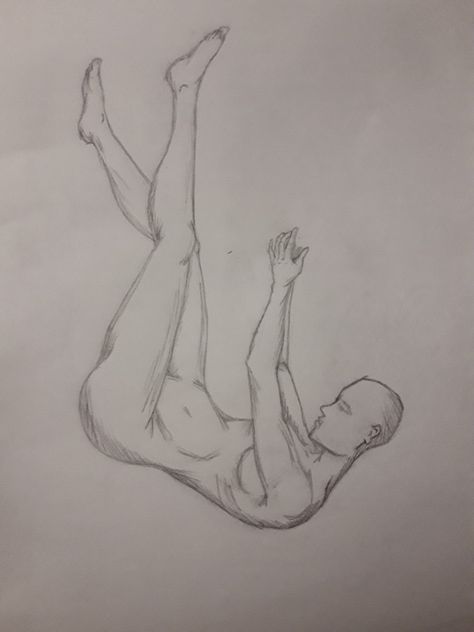 Drawing Of Person Falling, Drawing Of Someone Falling, Person Falling Painting, Saving Someone From Falling Drawing, Person Falling Reference Drawing, Body Falling Drawing, Women Falling Drawing, Body Base Drawing Falling, Person Curled Up Drawing