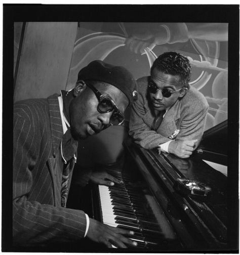 Portrait of Thelonious Monk and Howard McGhee, Minton’s Playhouse, New York, N.Y., ca. Sept. 1947] / William P Gottlieb  Library of Congress Monk Images, Gerry Mulligan, Jazz Cat, Art Blakey, Thelonious Monk, Photo Star, Jazz Artists, Jazz Piano, Miles Davis