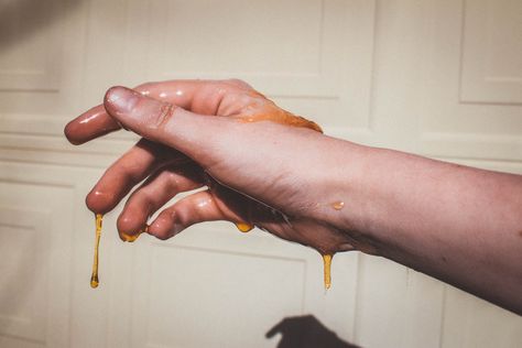 Honey hand photography  #photography #sticky #hand Hand Drip Pics, Sticky Photography, Sticky Aesthetic, Melbourne Photoshoot, Summer Manifestations, Photography Gcse, Honey Dripping, Sketch Board, Sticky Hands