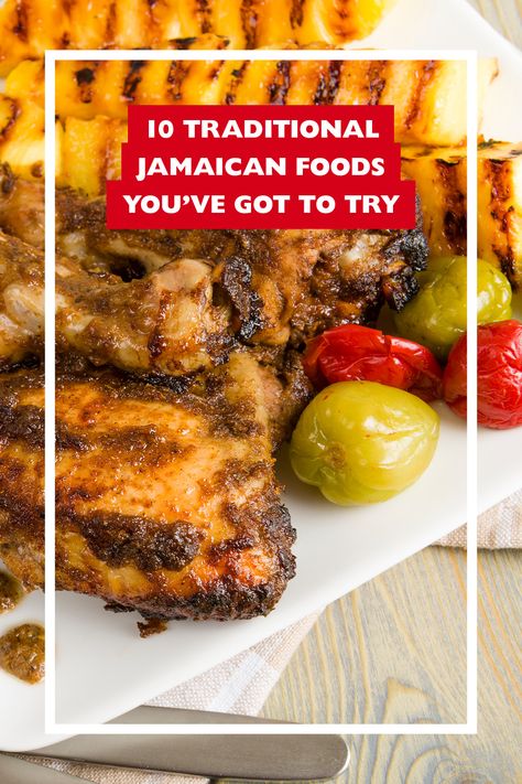 Jamaican cuisine is among the most flavourful in the world — and when you get a taste of these 10 traditional foods, you’ll understand why. Find out what we love about Jamaican patties, jerk chicken and other top dishes. Jamaican Food Recipes, Traditional Jamaican Food, Jamaican Desserts, Sweet Plantains, Jamaican Patty, Jamaica Food, Curry Goat, Jamaican Cuisine, Jamaican Dishes