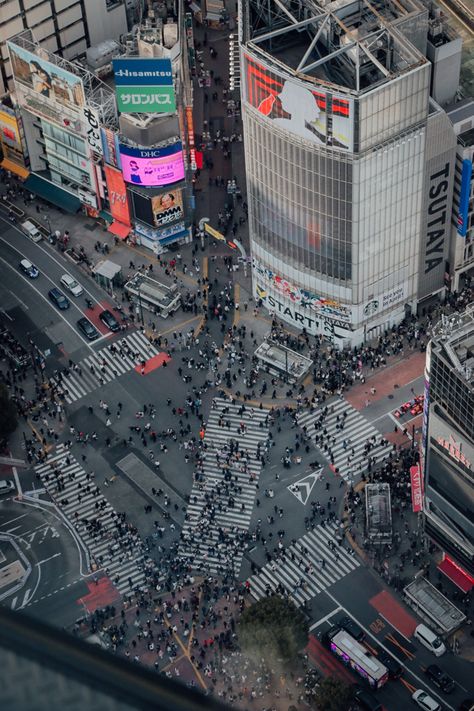 Shibuya Crossing is Tokyo's iconic scramble, where hundreds of people from all directions cross the street at once! It’s a chaotic, yet thrilling symbol of the city’s energy—perfect for people-watching and snapping unforgettable photos. 🌟🚦 Shibuya Crossing Photography, Japan Street Photography, Tokyo Shibuya, Shibuya Crossing, Japan Architecture, Japan Street, Go To Japan, People Watching, Japan Aesthetic