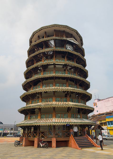 Leaning Tower, Teluk Intan, Malaysia | by Eric Lafforgue Teluk Intan, Eric Lafforgue, Unusual Buildings, Asian Architecture, Malaysia Travel, Architecture Building Design, Bridge Building, World Cultures, Leaning Tower