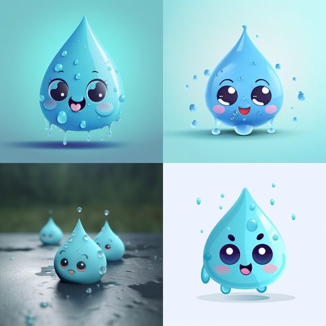 water droplets, animation, cute,logo --upbeta --v 5 --q 2 Cute Logo, Water Droplets, ? Logo, Water, Quick Saves, Logos